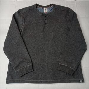 Copper Oak Henley Sweatshirt Men's 2XL Gray Pullover Cotton